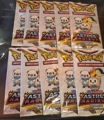 Lot 10 packs loisirs de 3 cartes chacun astre radeux
