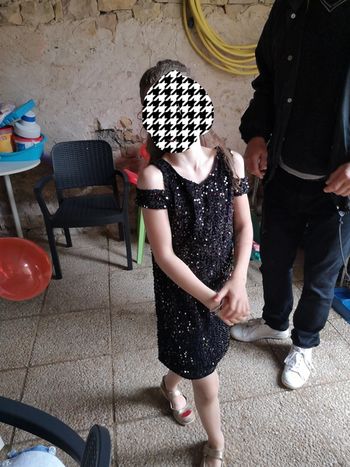 Robe sequins brillant noire 10 ans