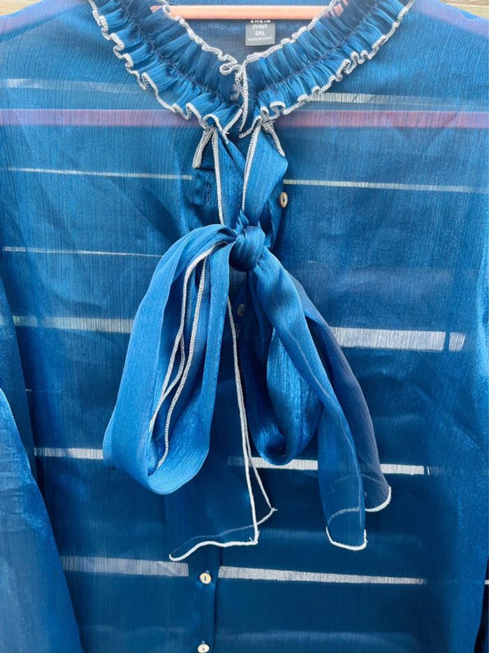 Chemisier transparent bleu - Taille 2XL - photo numéro 5