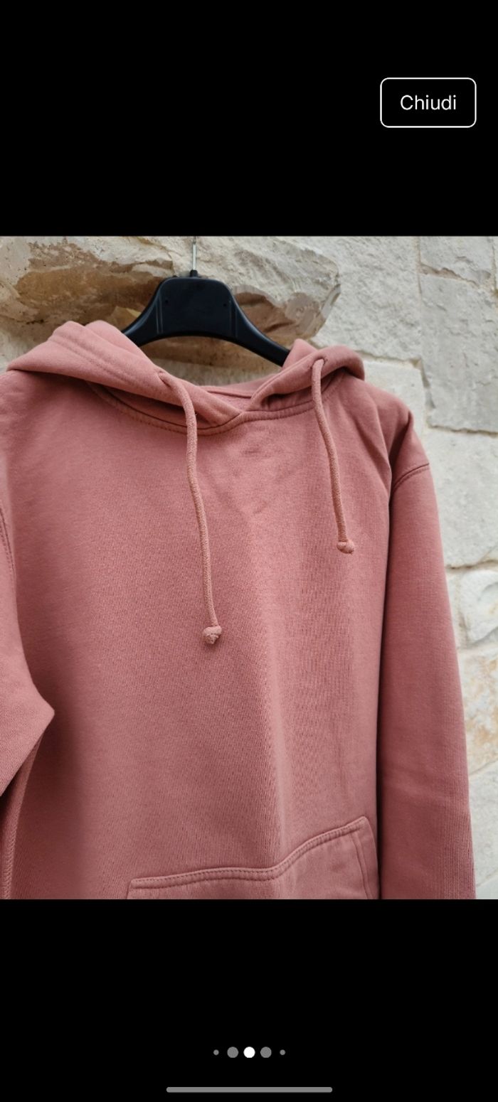 Felpa con cappuccio rosa cipria taglia S unisex - photo numéro 5