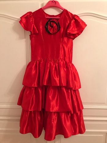 Déguisement Robe Rouge à Volants Style Espagnole