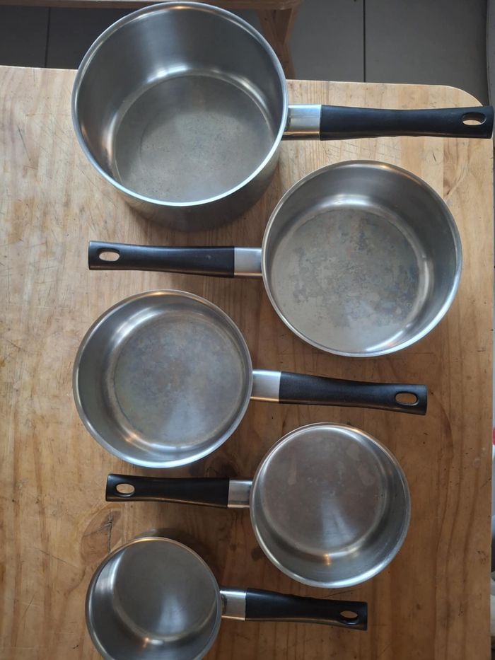 Batterie casseroles en inox 18/10 triplinox Letang et remy manches fixes - photo numéro 3