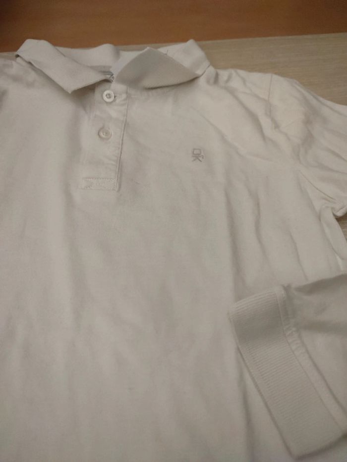 Polo blanc manches longues Okaïdi 10 ans - photo numéro 2