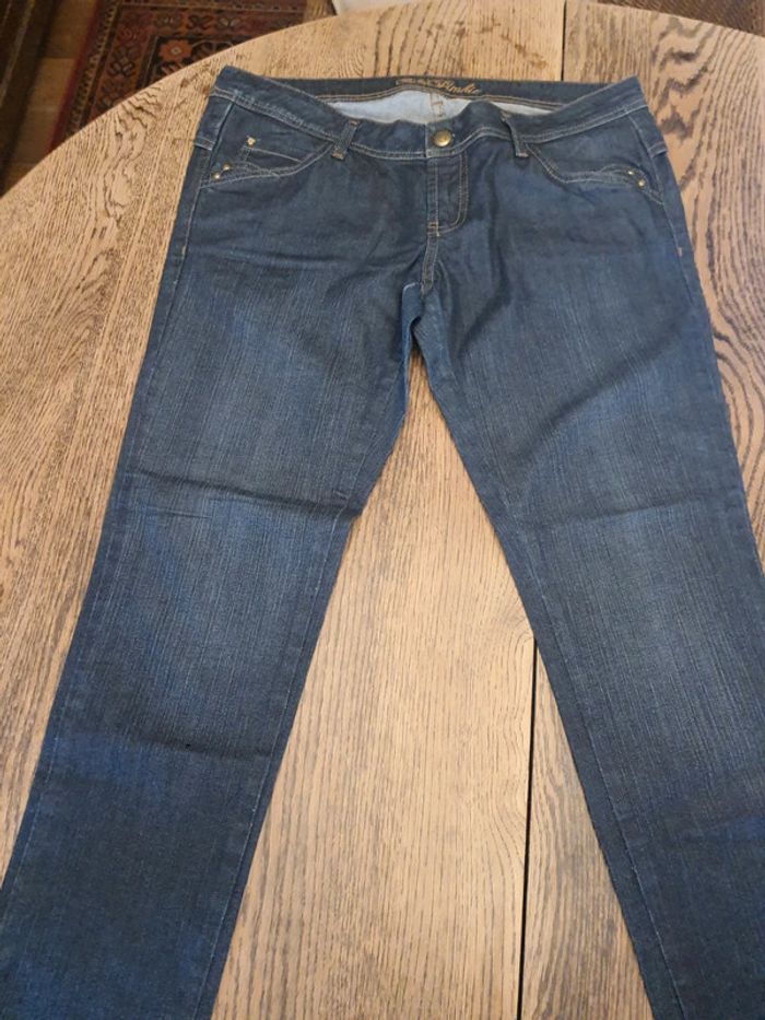 Jolie Jeans 7/8ème marine Pinkie fr 42 eu 40 - photo numéro 4