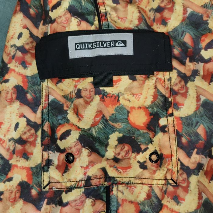Short De Bain Vintage / Bernuda / Maillot De Bain / Aloha Hawaïen 🩳 Quiksilver  - Taille W31 - FR40 - photo numéro 3