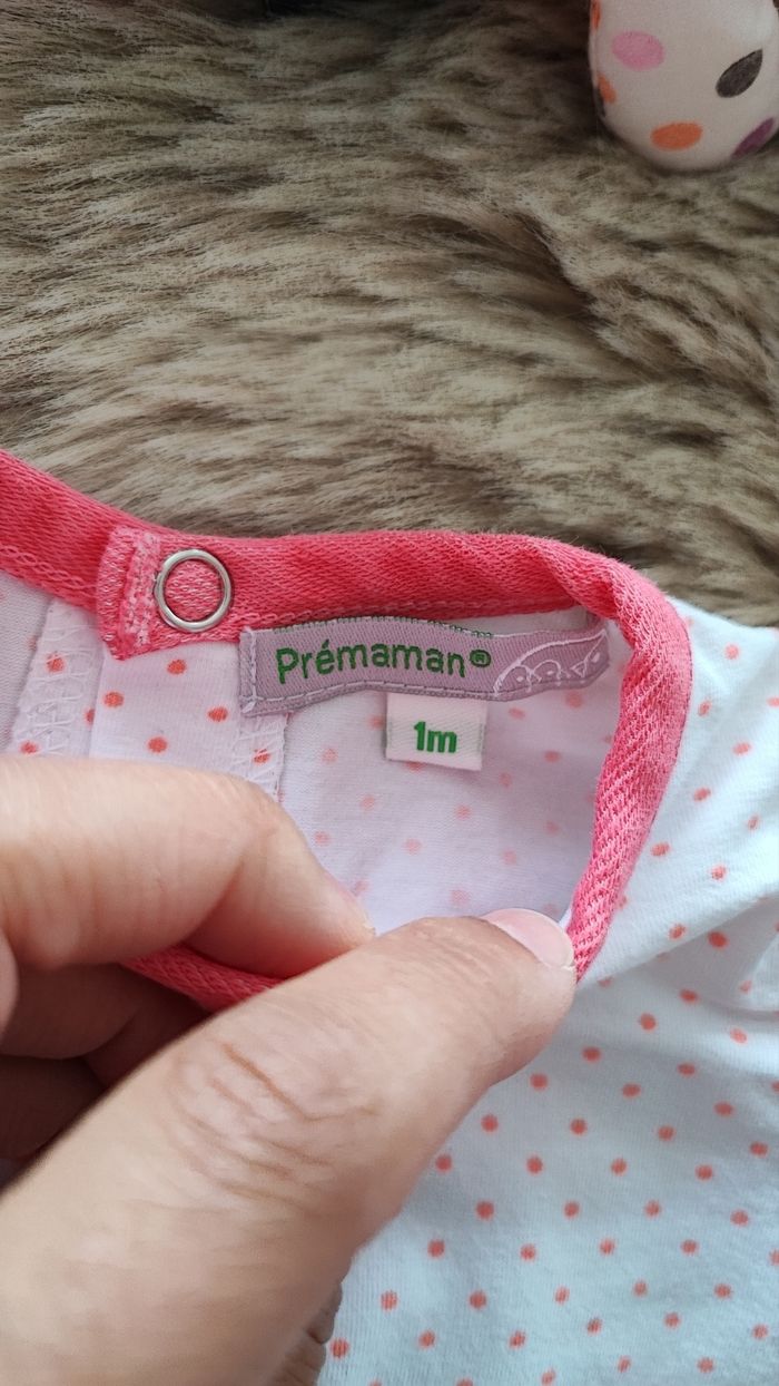 Robe blanche pois rose prémaman 1 mois - photo numéro 4