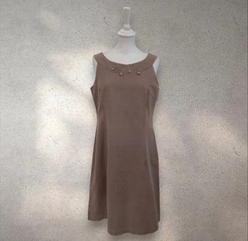 Robe sans manche beige coton et lin taille 40