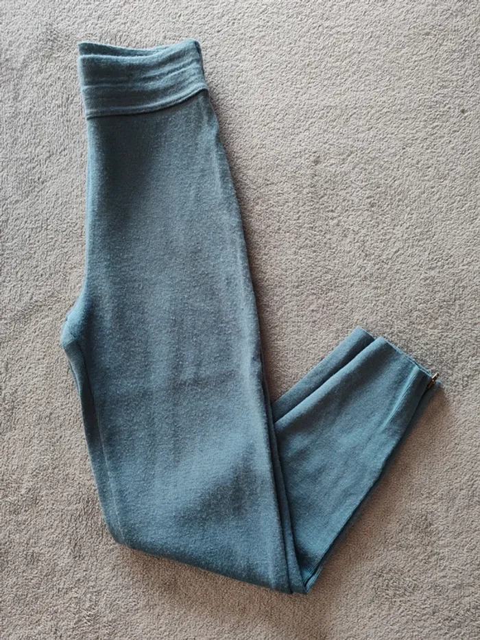 Kookaï Pantalon Slim Maille Laine T36 – bleu