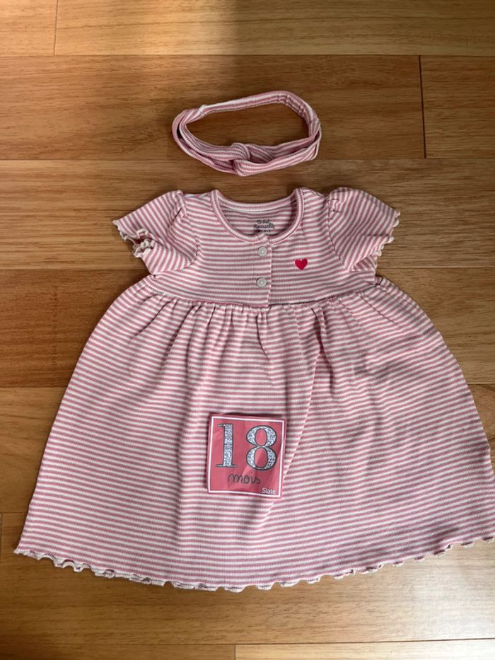 Robe confortable bébé fille cadet Rousselle+bandeau