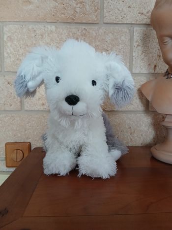 Lascar: Peluche-doudou Chiot blanc & gris *26 c