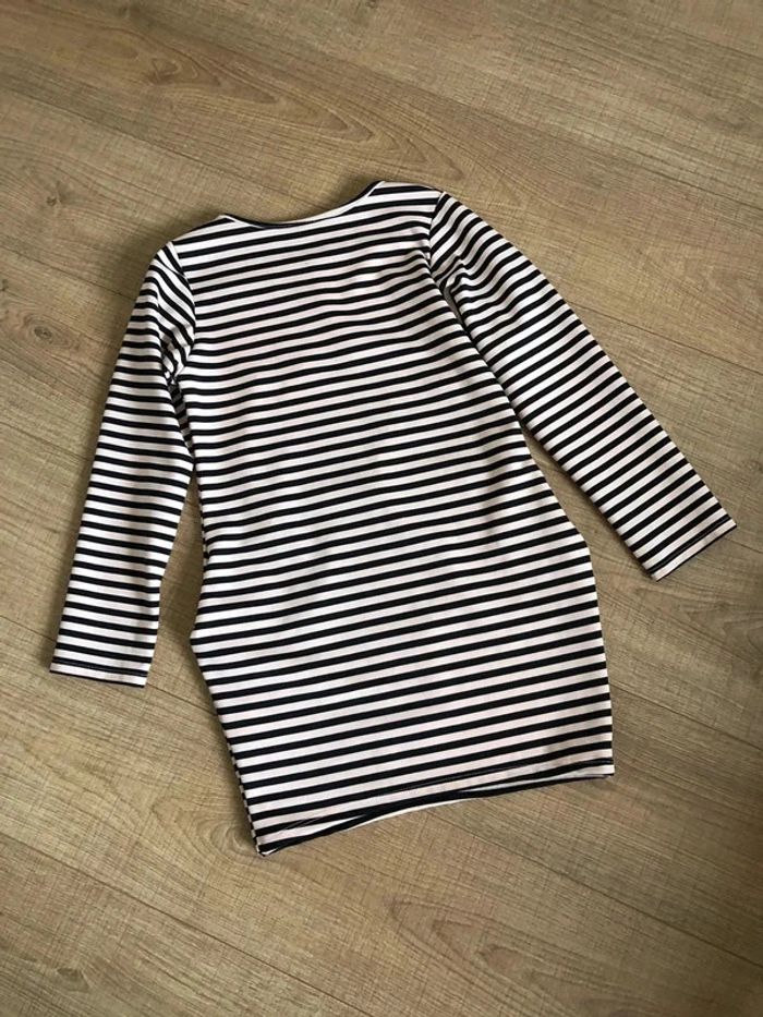 Haut rayé rose clair et noir taille XS excellent état - photo numéro 13