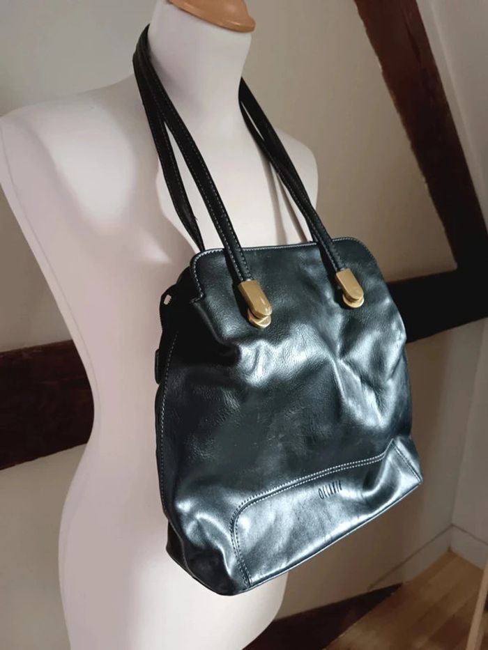 Sac noir porté épaule ou dos Oélanie - photo numéro 4