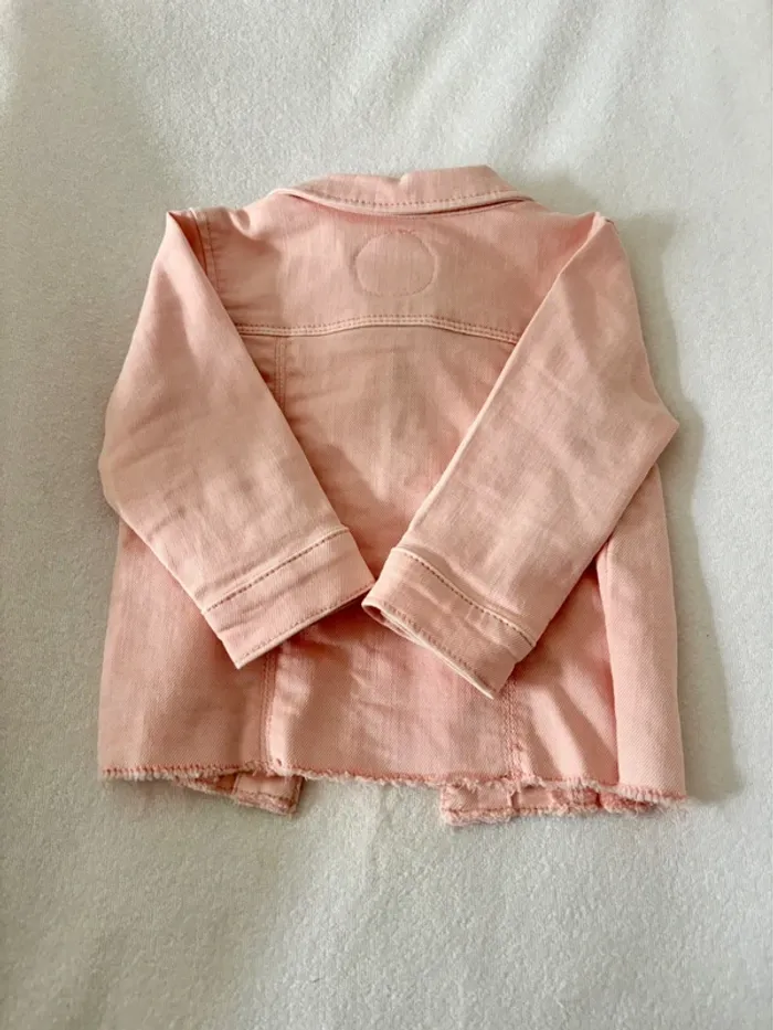 Veste en jean rose bébé fille taille 6mois - photo numéro 4