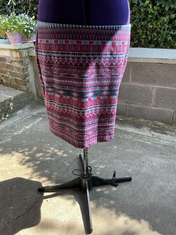Jupe droite à motifs taille élastique MS Mode 48