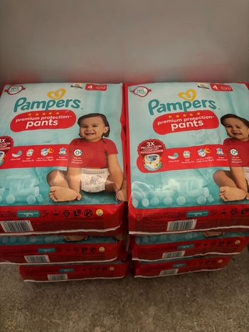 6 paquets couches Pampers pants premium taille 4 neuf 