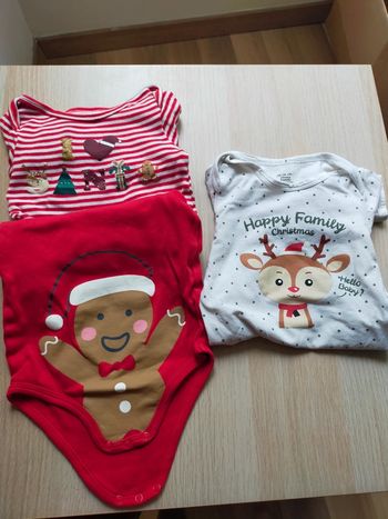 Lot 3 bodies de Noël 18 mois