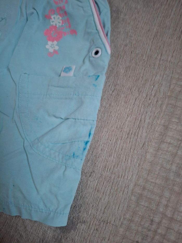 Short bleu rose fille 18 mois - photo numéro 4