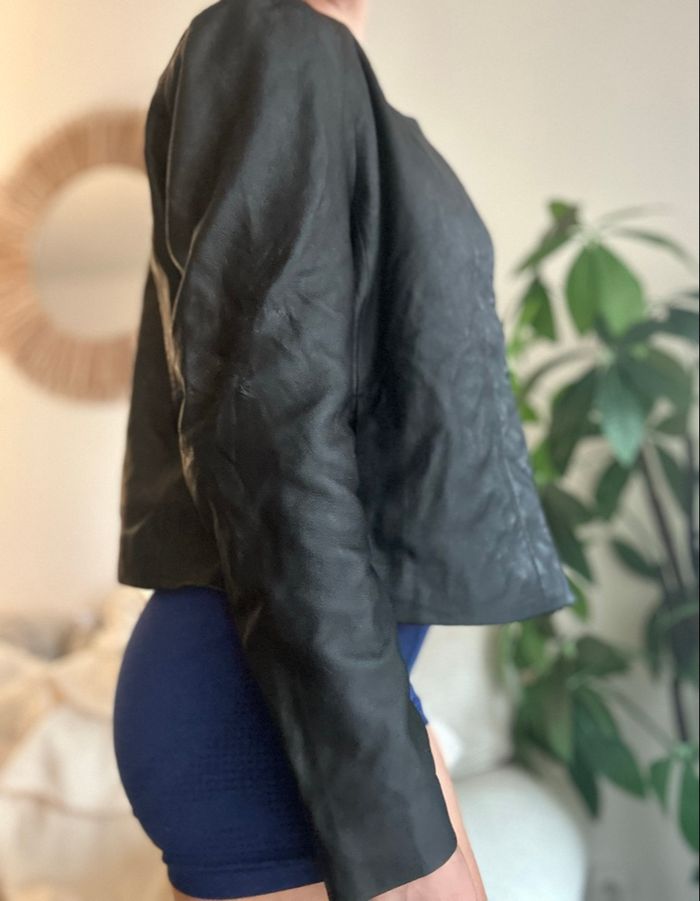 Veste en cuir camaïeu - photo numéro 8