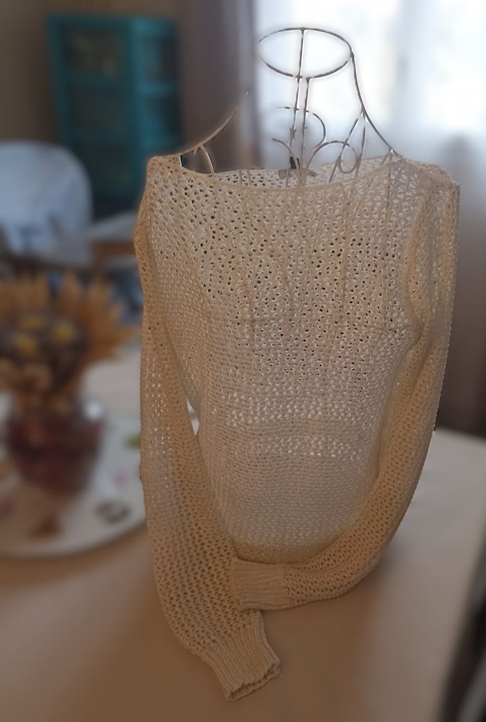 Pull maille ajourée K.Woman Blanc | Élégance décontractée & Léger - photo numéro 4