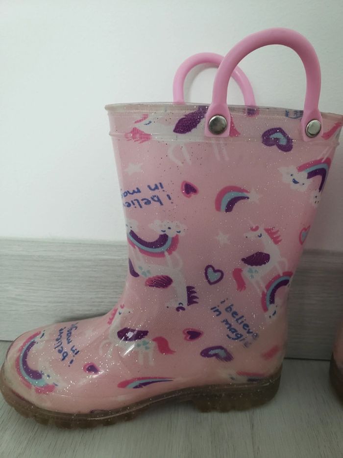 Bottes de pluie licorne lumineuse taille 26 - photo numéro 5