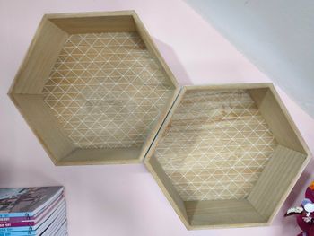 Lot 2 étagères hexagonales blanches