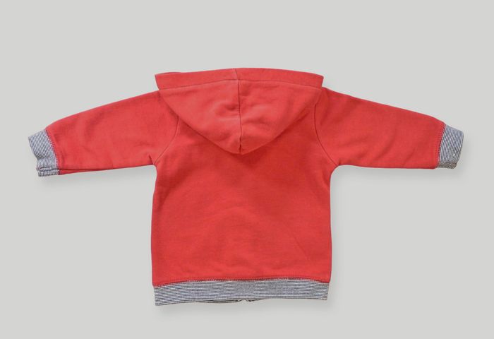 Veste sweat capuche molleton rouge marine 9 Tape À L'oeil 9 mois garçon - photo numéro 4