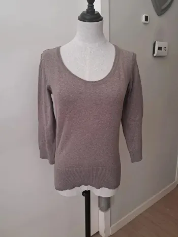 Pull manche 3/4 marron h&m