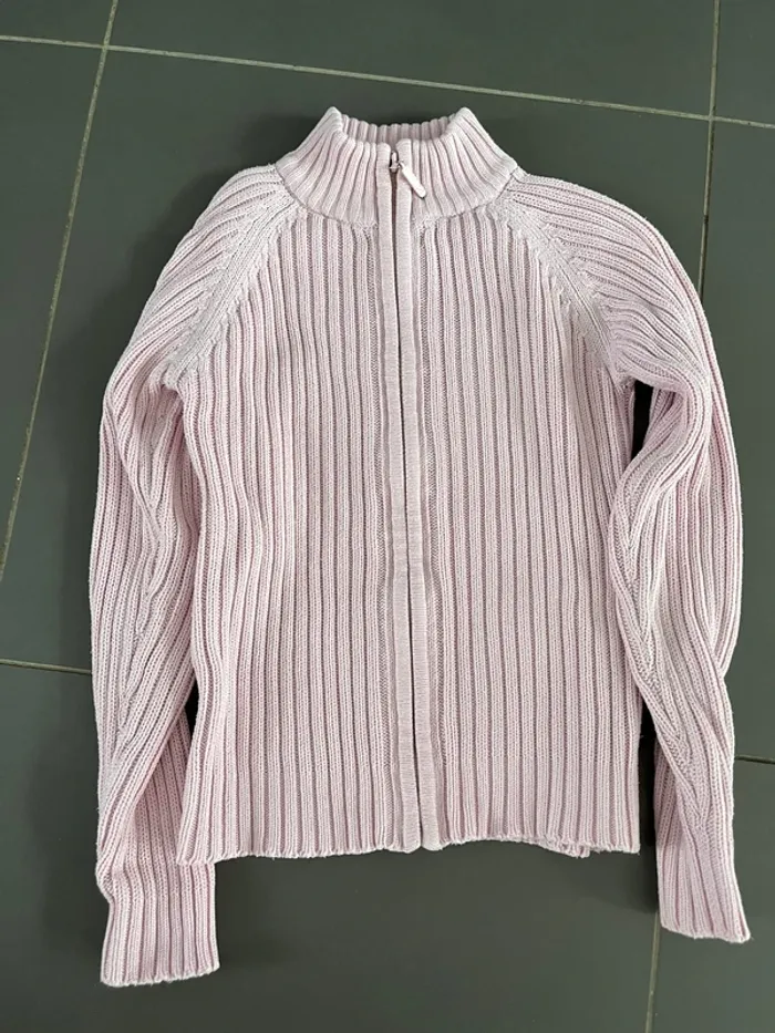 Gilet rose tex à zip 7-8 ans en très bon état