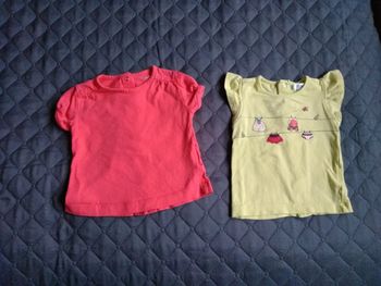 2 t- shirts, kitchoun, taille 3 mois