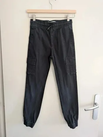 Pantalon cargo noir 10/11 ans Primark garçon coupe slim
