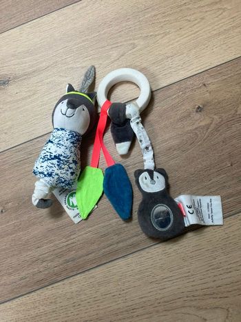 Lot de 2 hochets en coton bio