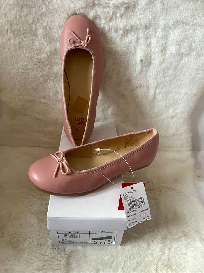 Ballerines en cuir vieux rose 35 P sobeauty Dp…am