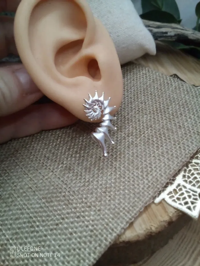 Boucles d'oreilles spirales acier inoxydable argenté - photo numéro 2