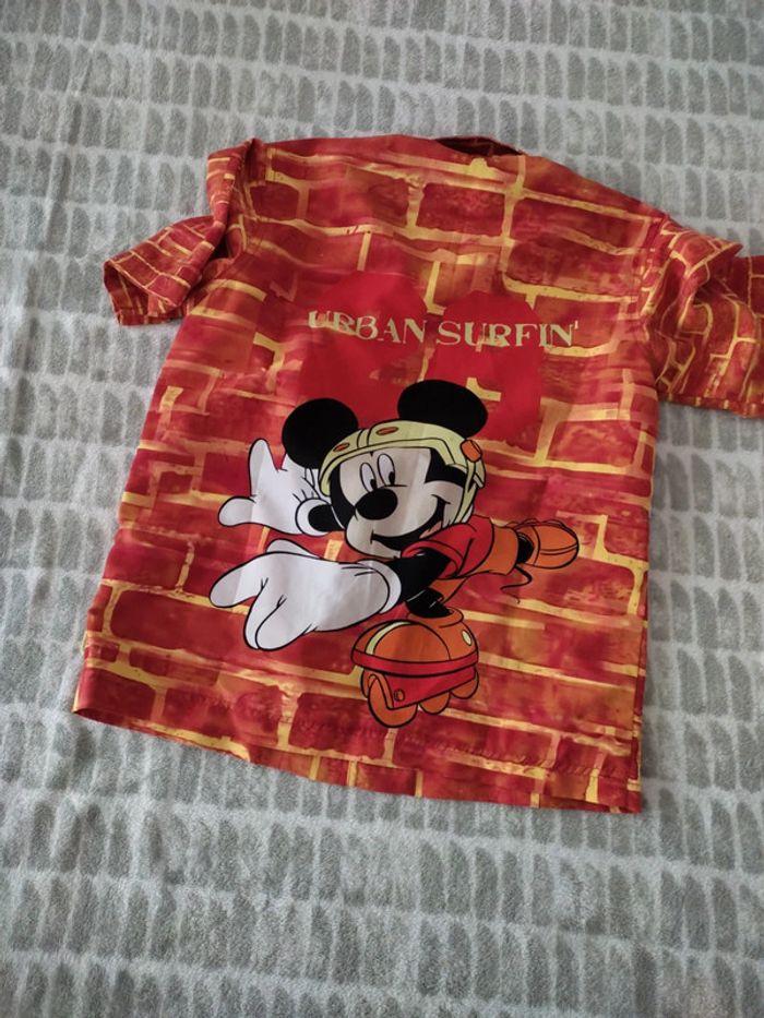 Chemise manches courtes à pression orange Mickey Disney 10 ans - photo numéro 5