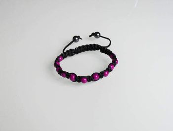 Bracelet shamballa noir et rose