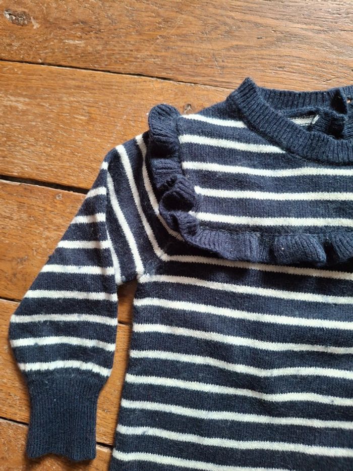Robe pull cyrillus laine coton 6 mois - photo numéro 3