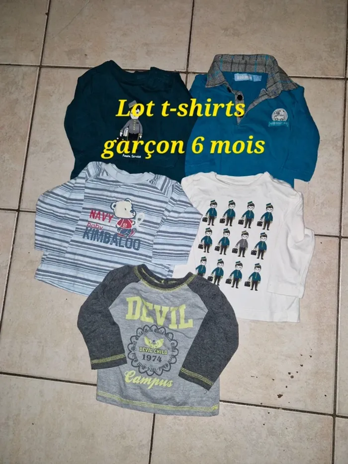 Lot t-shirts garçon 6 mois