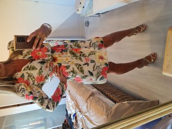 Robe blanche fleurie manches longues Taille 36