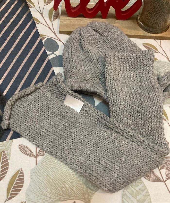 Ensemble écharpe et bonnet 0/1 mois - photo numéro 4