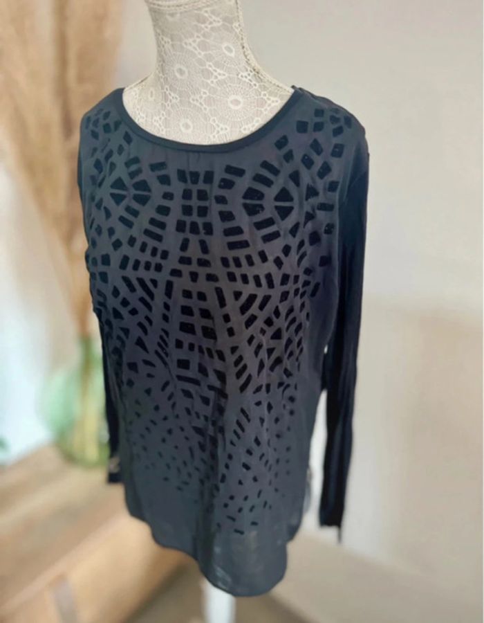 Blouse noire fluide Salsa taille 40 L - photo numéro 4