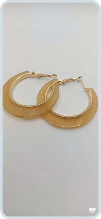 magnifique créoles en acier et style résine