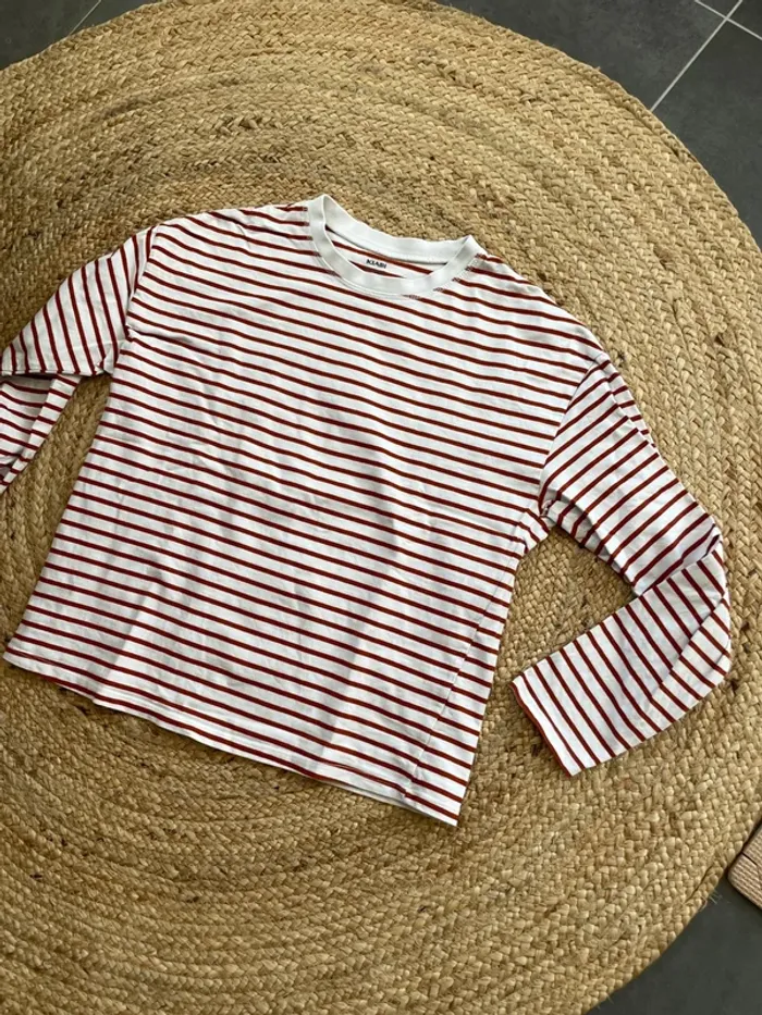 Tee shirt manches longues rayé - photo numéro 2