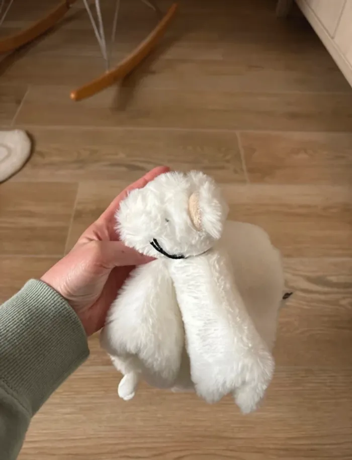 Doudou ours blanc J-Line « Oscar » Neuf avec étiquette - photo numéro 4