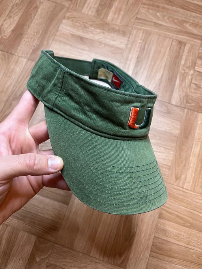Casquette visière ajustable orange et vert vintage Nike Miami Hurricanes - photo numéro 4