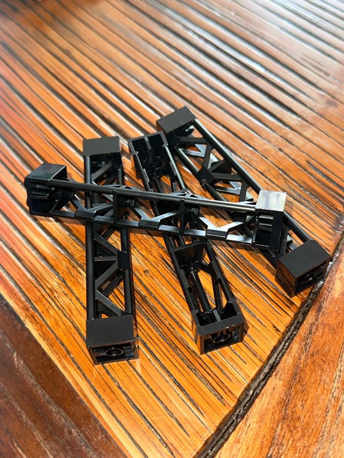 4 Support Lego 2 x 2 x 10 Girder Triangular Vertical ref 95347 Black - photo numéro 3