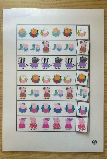 Fiche Montessori : Peppa pig : Suite logique