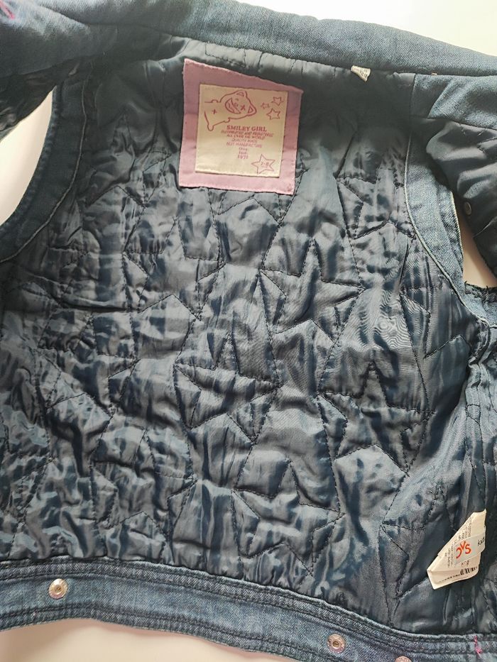 Veste sans manche un jean jean pour fille bleu - photo numéro 3
