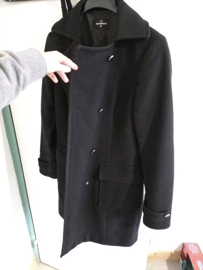 Manteau caban long noir taille 38