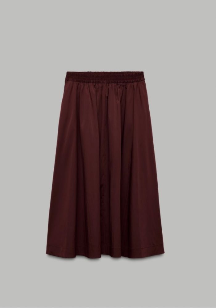 Jupe mi longue bordeaux noir bâchée tendance, neuf avec étiquette, Zara, T. XS. S - photo numéro 5
