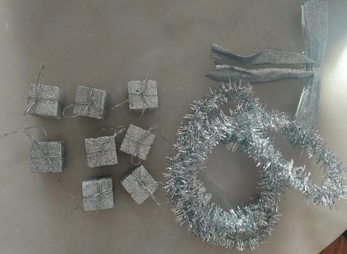 Lot déco Noël argenté